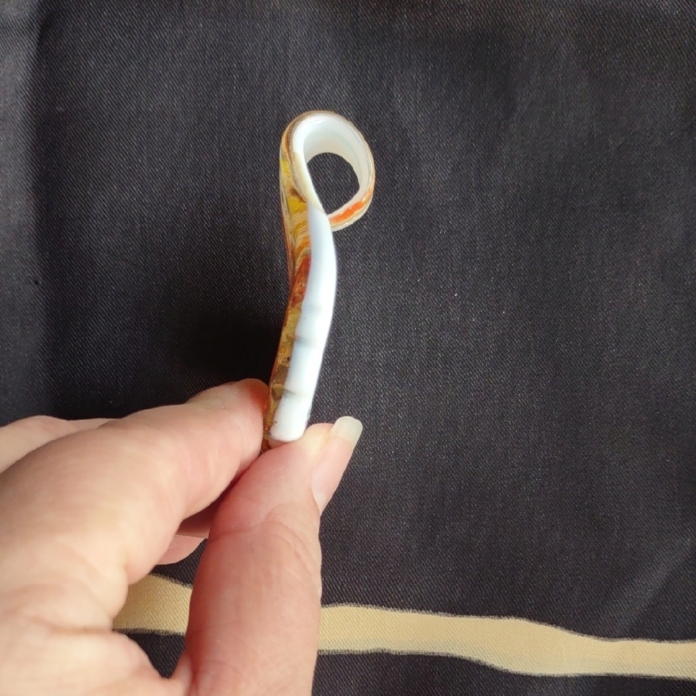 Beautiful Orange Swirl Glass Pendant - Picture 3 of 6
